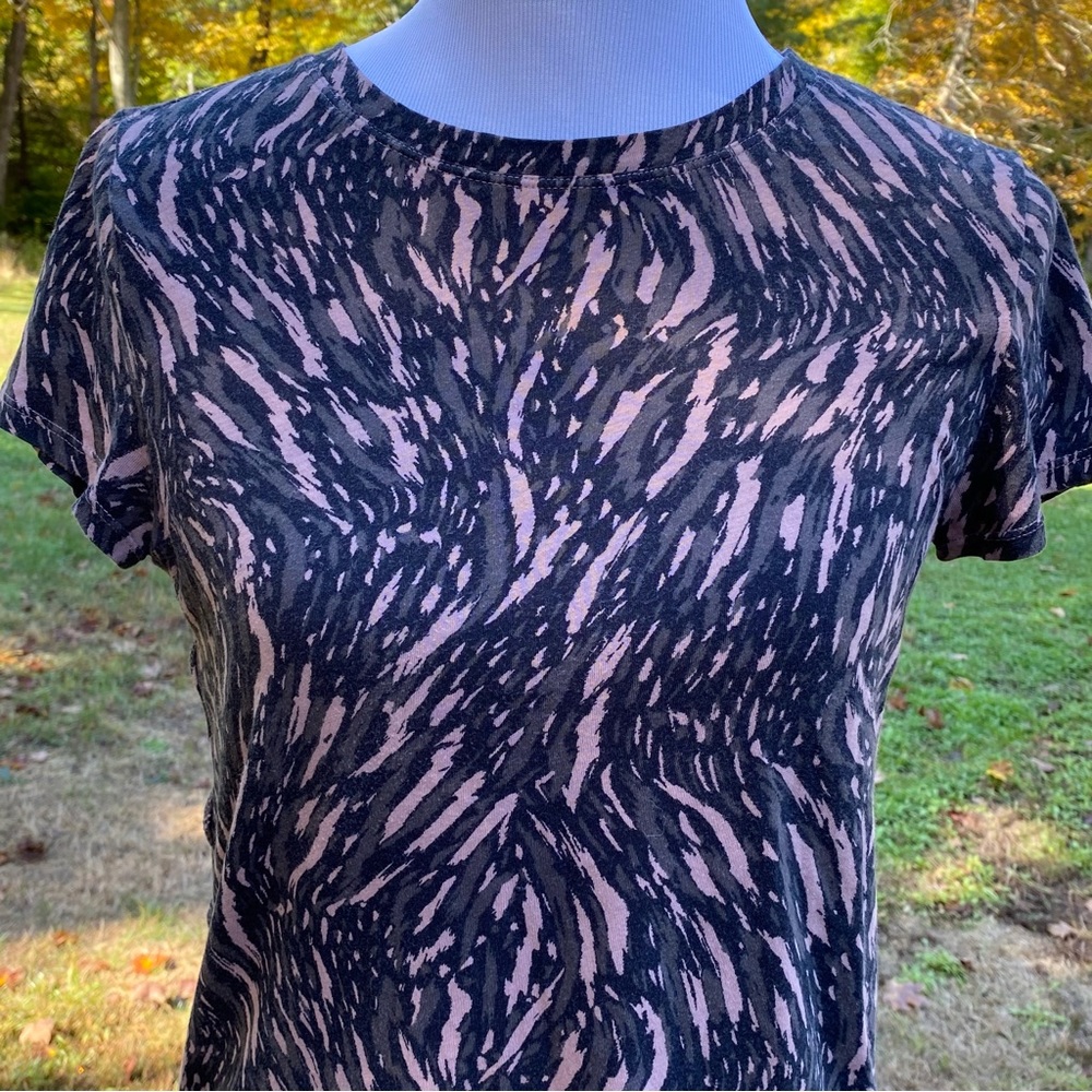 ATHLETA TOP TEE SHORT CAP SLEEVE BLACK TAN BROWN SIZE S - Picture 2 of 9